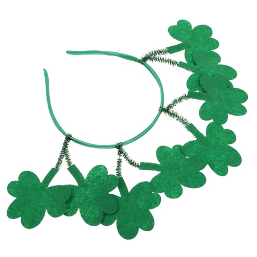 OKUMEYR Stirnband Grünes Kleeblatt-stirnband Kobold Festliche Kopfbedeckung Partyzubehör Zum St. Patrick's Day St. Patrick's Day Partyhüte Kleeblatt-haar-accessoire Green Plastik von OKUMEYR