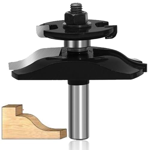 OLETBE Fräser-Bit-Set, 1,27 cm Schaft, verlängerte Türschiene, Schrank-Stile, Fräser-Bits, Holzbearbeitung, Fräser-Werkzeuge, Router Nutwerkzeug (grau) von OLETBE-TECH