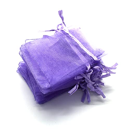 OLILLY - 100 Organzabeutel – 7 x 9 cm – Farbe Hellviolett – ideal für Hochzeit, Taufe, Geschenke, Lavendel, Schmuck (Hellviolett) von OLILLY