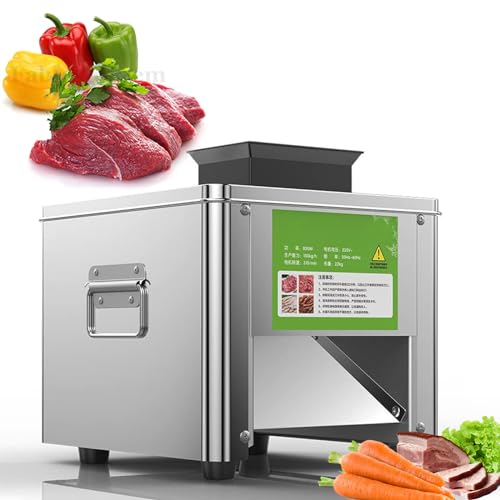 OLSKFUH Fleischschneider, Schneidemaschine, Würfel, Zerkleinertes Fleisch, 150 Kg/H, 850 W, Elektrischer Edelstahl-Schneider Für Privathaushalte Und Gewerbe, Für Hühnchen, Fisch,10MM von OLSKFUH