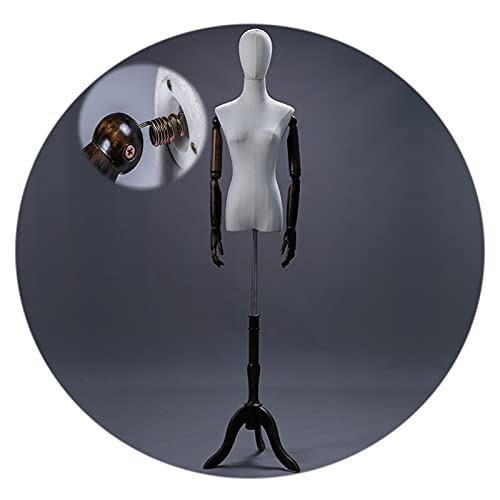 OLSKFUH Schneiderpuppenständer Für Damen, Torso, Weiblicher Schneiderpuppen-Torso, Höhenverstellbare Halbkörper-Puppe, Ausstellungsregal Für Kleidung Und Schmuck, Damen-Schneide,Medium Black-B von OLSKFUH