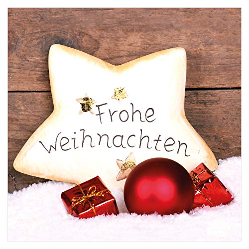 10er Pack Geschenkkarten Frohe Weihnachten Stern Weihnachtskarten ohne Umschläge Geschenkanhänger Anhänger Anhängerkarte Klappkarte von OLShop AG