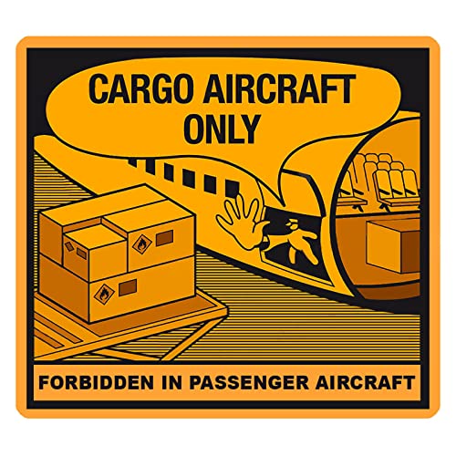 Gefahrzettel, Verpackungskennzeichen Cargo Aircraft only - forbidden in passenger aircraft, Haftpapier, 120 x 110 mm, 500 Stück/Rolle von OLShop AG