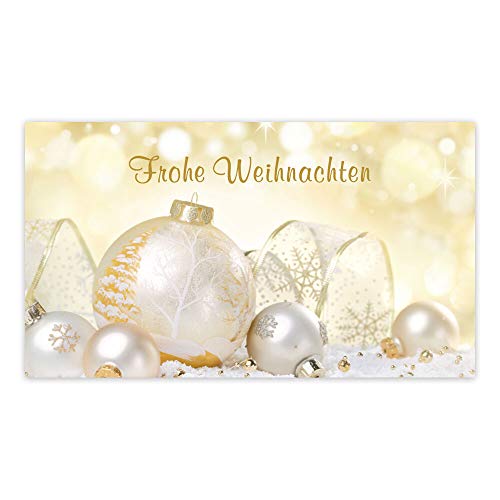 Weihnachtsaufkleber eckig Frohe Weihnachten Kugeln 74 x 42 mm von OLShop AG