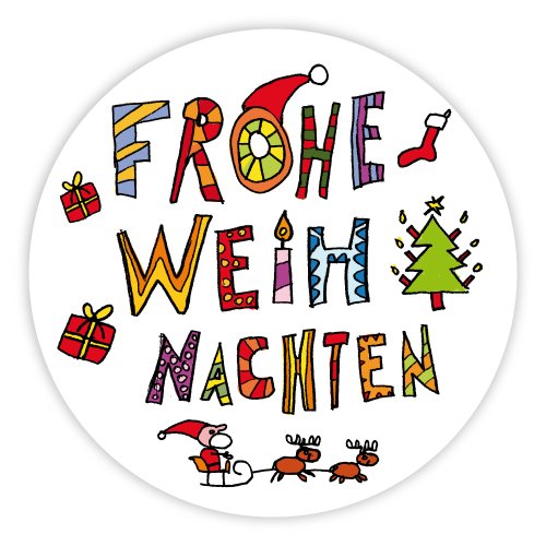 Weihnachtsaufkleber rund"Frohe Weihnachten" 40 mm von OLShop AG