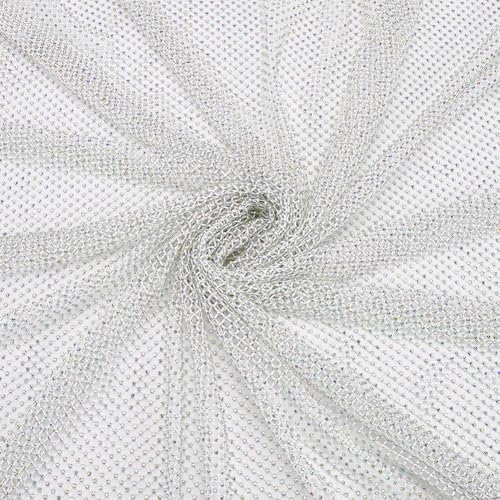 OLYCRAFT 1.5 m ab Farbiger Strassstoff Dehnbares Netz 0.5mm Dick Funkelndes Stretch Strassnetz Kristall Fischnetz Stoff Für DIY Kleidernetz Kleidersack Party Dekorationen Gainsboro von OLYCRAFT