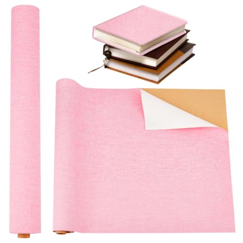 OLYCRAFT 100x43cm Selbstklebender Notizbuch Bindestoff Blassviolett Rot Buchumschlag Leinenstoff Mit Papierrücken DIY Notizbuchstoff Schutzhülle Für Notizbuchbindung Scrapbooking Album von OLYCRAFT