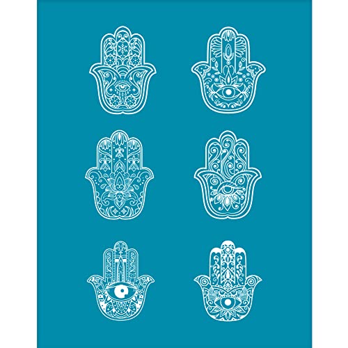 OLYCRAFT 10x12.7 cm Hamsa Hand Ton Schablonen Hand Seiden Schablone Nicht Klebende Siebdruck Schablone Augen Ton Siebdruck Netzübertragung Für Polymer Ton Schmuckherstellung Ohrringherstellung von OLYCRAFT