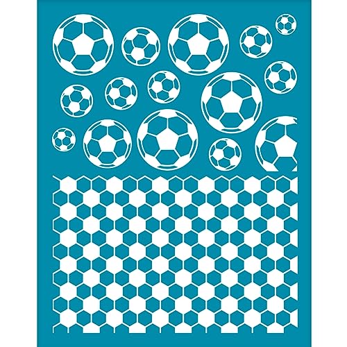 OLYCRAFT 10x12.7cm Ton Schablonen Fußball Muster Siebdruck Für Polymer Ton Sport Thema Siebdruck Schablonen Netz Transfer Schablonen Fußball Netz Schablone Für Polymer Ton Schmuckherstellung von OLYCRAFT