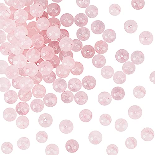 OLYCRAFT 118 Stück Natürliche Rosenquarz Perlen 6mm Runde Rosa Steinperlen Lose Edelstein Perlen Für Armbänder Naturstein Perlen Pearls Für Armbandkette Halskette Schmuckherstellung Zubehör von OLYCRAFT