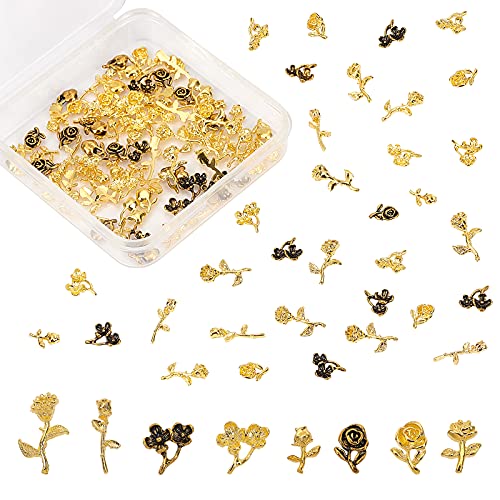 OLYCRAFT 120pcs Blumen Themen Harz Füller Legierung Harz Füllungs Zubehör Metall Nagelstecker Nagel Anhänger Rosen Füller Anhänger Für Harz Schmuckherstellung - 6 Stile von OLYCRAFT