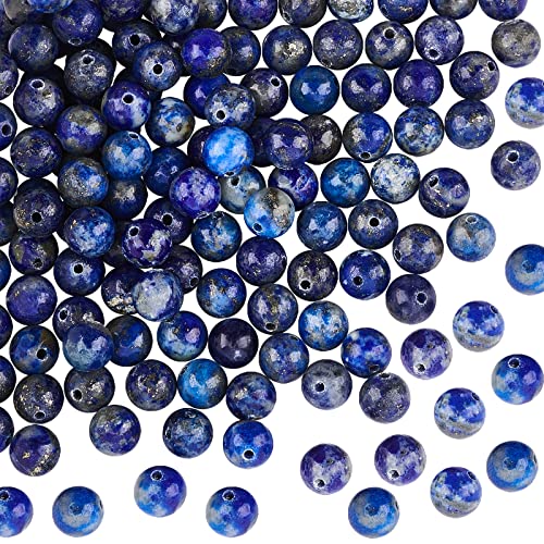 OLYCRAFT 124 Stück Natürlicher Lapislazuli Perlen 6mm Blauer Lapislazuli Perlen Runde Lose Perlen Edelsteinperlen mit Loch Energiestein Für Armbänder Halskette Schmuckherstellung von OLYCRAFT