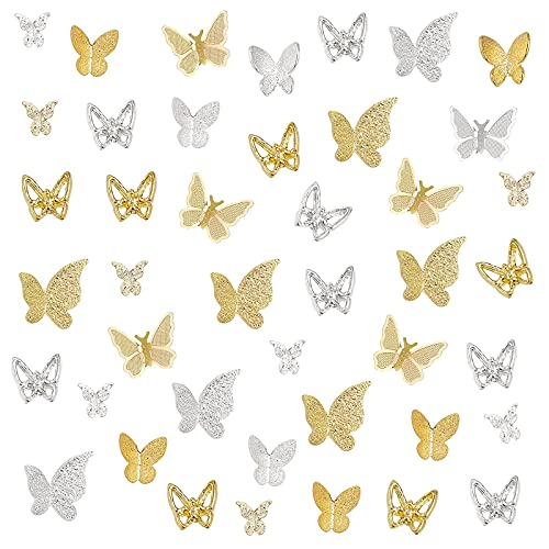 OLYCRAFT 144pcs Schmetterling Harz Füllstoffe Harz Charms Legierung Epoxidharz Zubehör Schmetterlingsharz Zubehör Harzfüllung Charms Für Harz Schmuckherstellung - Gold & Silber von OLYCRAFT