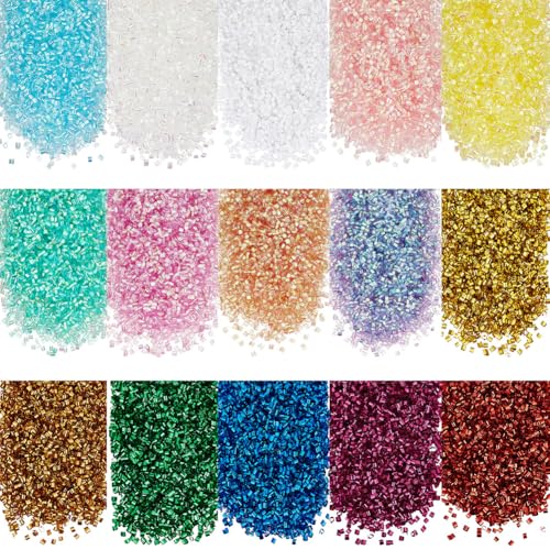 OLYCRAFT 150g 15 Farben Bingsu Perlen 3mm Gemischt Schillernde Knusprige Bingsu Perlen Weiche Strohröhrenperle Schillernde Strohperlen Für Knusprige Bastelutensilien Zum Selbermachen von OLYCRAFT