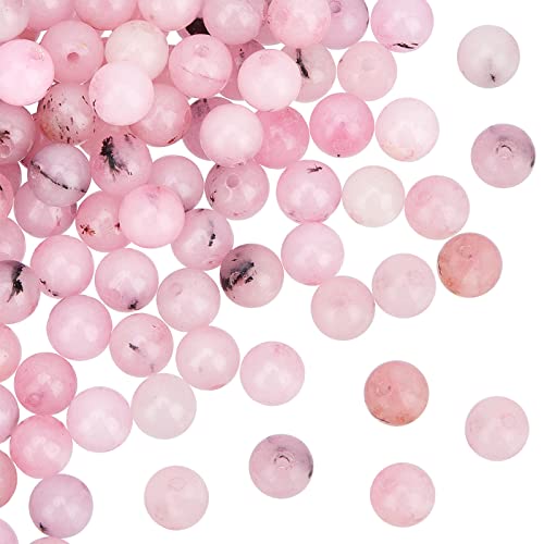 OLYCRAFT 189 Stück 6 ~ 6,5 mm natürliche Kirschblüten-Jaspis-Perlen, runde lose Perlen, Naturstein-Perlen, runde Form, für Armbänder, Halsketten, Schmuckherstellung von OLYCRAFT