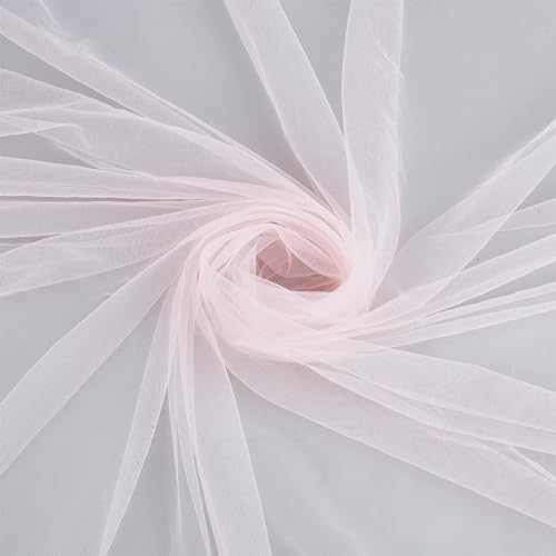 OLYCRAFT 2 m Rosa Tüllstoffe 1.6 m Breit Chiffon Durchsichtiger Kreppstoff Gaze-Netz Bolzennetz Chinlon-Tüll Zum Verpacken von Geschenken DIY-Näharbeiten Basteln Hochzeitsfeier-Dekorationen von OLYCRAFT