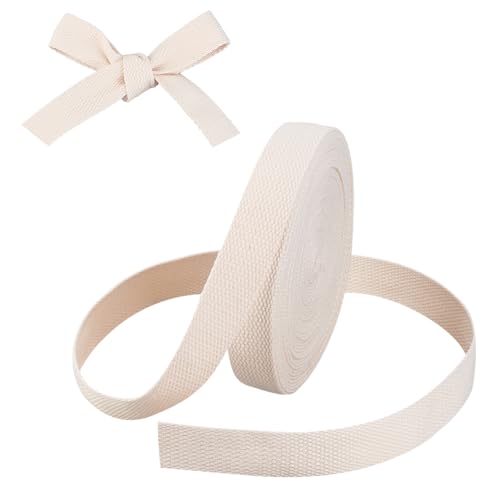 OLYCRAFT 3 Rolle 27 m Polycotton Gurtband 25mm Dick Weißes Näh Twillband Polycotton Band Flache Gurtbandrolle Für Die Herstellung von Taschen Nähen Heimwerken Basteln Outdoor Zubehör von OLYCRAFT