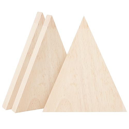 OLYCRAFT 3 Stück Unlackierte Dreieckige Holzblöcke Dreieckige Holztablettplatten Leere Holzausschnitte Unlackierte Dreieckige Holzscheiben Für Zuhause Küche Heimwerkerbedarf - 180x150x19 mm von OLYCRAFT