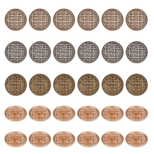 OLYCRAFT 30 Stück 3 Farben Metallknöpfe Mit Schaft 18mm Vintage Knöpfe Runde Knöpfe 2mm Loch Flache Runde Metallknöpfe Nähknöpfe Mit Schaft Metall Blazerknöpfe Zum Nähen von Kleidung Dekoration von OLYCRAFT