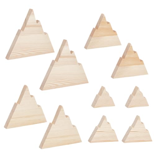 OLYCRAFT 10Pcs 5 Größen unfertigen hölzernen Berg geformt Blöcke 18mm dick Berg leer hölzerne Ausschnitte unfertigen Holz Tablett hölzerne Display Stücke für Haus Küche Regal Kaffee Bar Dekor von OLYCRAFT