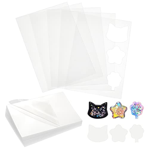 OLYCRAFT 50 Stück Plastik Versiegelung Schutzfolien 13x9cm Transparente Versiegelung Folien Freies Schneiden Resin PVC Blätter für Harzschüttlerformen DIY Zauberstab Ölspritze Bastelschmuck von OLYCRAFT