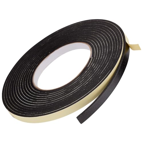 OLYCRAFT 5m Einseitig Klebendes Schaumstoff Montageband 9.5mm Breit Schwarzes Klebeband Schaumstoff Dichtungsband 3mm Dicker Dichtungsstreifen Selbstklebendes Klebeband Für DIY Wände Dekoration von OLYCRAFT