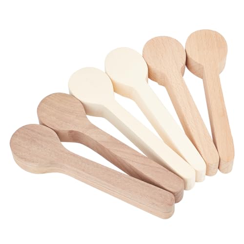 OLYCRAFT 6 Stück Holzschnitzerei Löffel Rohling Löffel Schnitzset Unvollendete Holzblöcke Rohling Löffel Holzschnitzblöcke Für Whittler Anfänger Löffelschnitzerei - Walnussholz/Linde/Buche von OLYCRAFT