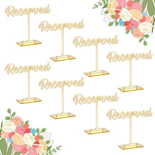 OLYCRAFT 8 Packungen Acryl Schild Goldene Hochzeit Reservierte Sitzplätze Verspiegelt Hochzeitsempfang Gästereservierung Stehtischschilder Für Restaurant Hochzeit Party Veranstaltungen Dekoration von OLYCRAFT