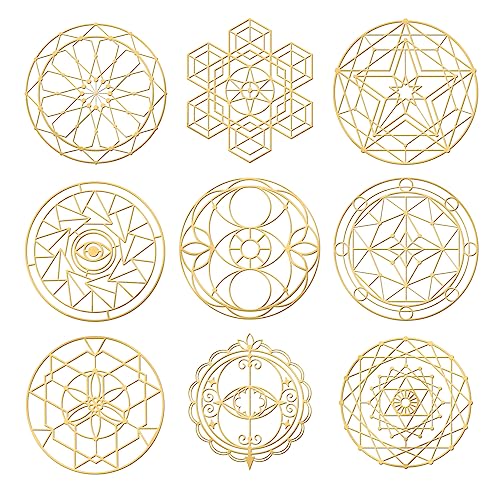 OLYCRAFT 9 Stück 4x4 cm Metallaufkleber Religionsthema Dekorationsaufkleber Selbstklebende Goldene Aufkleber Goldener Kelchbrunnenaufkleber Für Scrapbooking Telefon Und Wasserflaschendekoration von OLYCRAFT