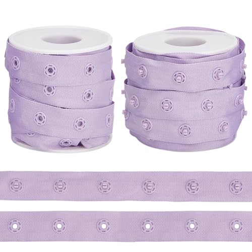 OLYCRAFT 9.1 m Lila Druckknopfband Zum Nähen 18mm Breit Polyester Basteln Kunststoff Druckknopfband Zierdruckknöpfe Zum Nähen Verschlussknopfstreifen Druckknopfband Band Für Kleidung Nähen Basteln von OLYCRAFT