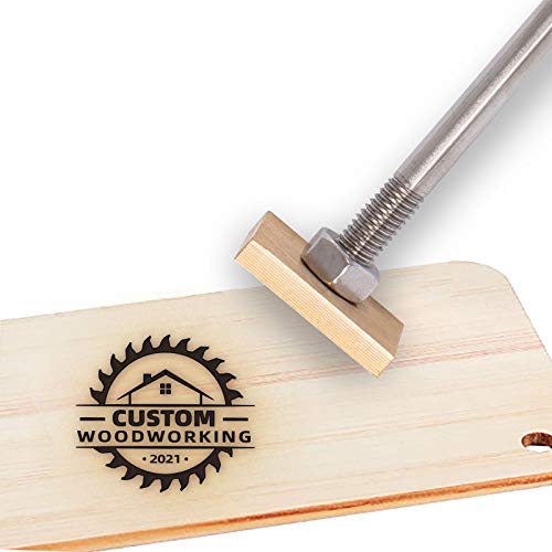 OLYCRAFT Custom Wood Branding Eisen 3CM Leder Branding Eisenstempel Custom Logo BBQ Heat Stamp Mit Messingkopf Und Holzgriff Für Die Holzbearbeitung, Backen Und Handgefertigtes - Gear & House von OLYCRAFT