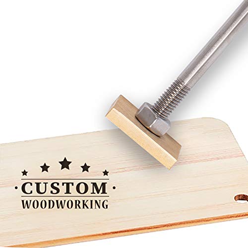 OLYCRAFT Custom Wood Branding Eisen 3CM Leder Branding Eisenstempel Custom Logo BBQ Heat Stamp Mit Messingkopf Und Holzgriff Für Die Holzbearbeitung, Backen Und Handgefertigtes - Reiner Text # 2 von OLYCRAFT