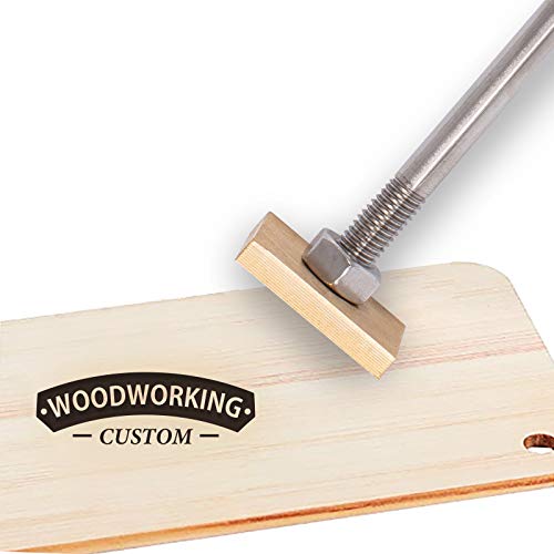 OLYCRAFT Custom Wood Branding Eisen 3CM Leder Branding Eisenstempel Custom Logo BBQ Heat Stamp Mit Messingkopf Und Holzgriff Für Die Holzbearbeitung, Backen Und Handgefertigtes - Reiner Text # 3 von OLYCRAFT