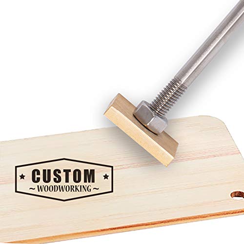 OLYCRAFT Custom Wood Branding Eisen 3cm/1.2" Leder Branding Eisenstempel Custom Logo BBQ Heat Stamp Mit Messingkopf Und Holzgriff Für Die Holzbearbeitung, Backen Und Handgefertigtes - Reiner Text # 1 von OLYCRAFT