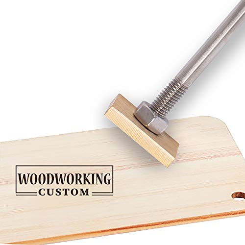 OLYCRAFT Custom Wood Branding Eisen 3cm/3cm Leder Branding Eisenstempel Custom Logo BBQ Heat Stamp Mit Messingkopf Und Holzgriff Für Die Holzbearbeitung, Und Handgefertigtes Design - Reiner Text#4 von OLYCRAFT