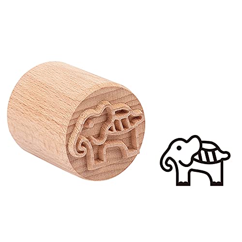 OLYCRAFT Holz Töpferwerkzeuge Stempel 35mm Elefant Holz Ton Stempel Runde Holzstempel Für Ton Handgefertigter Tonstempel Naturholzstempel von OLYCRAFT