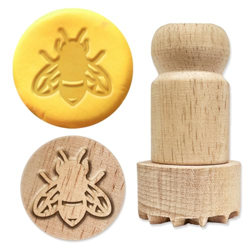 OLYCRAFT Holzstempel 4.5x2.5 cm Bienenmuster Runder Stempel Holz-Tonstempel Runder Holzstempel Natürlicher Holzstempel Für Die Kartenherstellung DIY-Bastelbrief Tagebuch Und Basteln Scrapbooking von OLYCRAFT