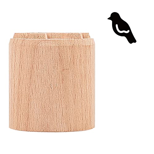 OLYCRAFT Holzstempel Vogelform Holzwachs Siegelstempel Niedliche Säule Holzstempel Tragbare Naturholzstempel Für Ton Geburtstagsgeschenk 35mm Durchmesser von OLYCRAFT