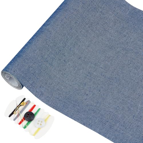 OLYCRAFT Jeans Aufbügler Extra Große Aufnäher Für Jeans Denim Aufnäher Für Jeans Innenaufnäher Zum Aufbügeln Für Jeans Ausbessern Und Verzieren von Löchern In Der Kleidung 1.5x0.2m Dunkelblau von OLYCRAFT