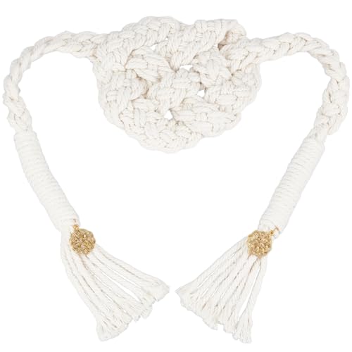 OLYCRAFT Lasso Seil Für Hochzeiten Handfasting Kordel Mit Anhänger 1.9m Beige Love Knot Hochzeits Lasso Handfasting Kordel Traditionelle Keltische Handfasting Kordel Handgemachtes Hochzeits Lasso von OLYCRAFT