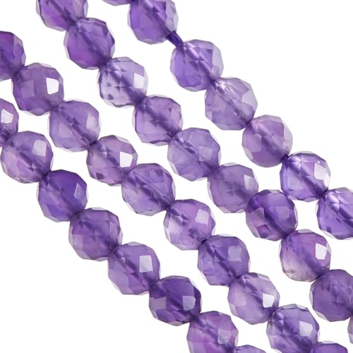 OLYCRAFT Über 100~101 Stück 3.5~4mm Facettierte Natürliche Amethystperlenstränge Natürliche Violette Amethyst Edelsteinperlen Lila Kristallstein Für Halsketten Armbänder Ohrringe von OLYCRAFT