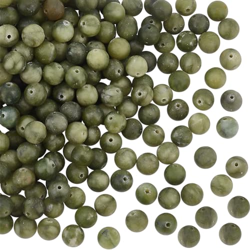 OLYCRAFT Über 203-208 Stück 8mm Natürliche Taiwan Jade Perlen Natur Grün Jasper Perlen Runde Lose Edelstein Perlen Energiestein Perlen Für Armband Halskette Ohrringe Schmuckherstellung-1.5mm Loch von OLYCRAFT