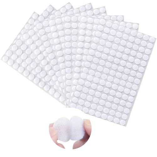 Klettpunkte Selbstklebend 10mm, Klett Klebepunkte 540 Stück, Klettverschluss Selbstklebend Rund Weiß, Self Adhesive Klebend Klettverschluss, für Schule Lernmaterial und häuslichen Gebrauch von OMBRISA