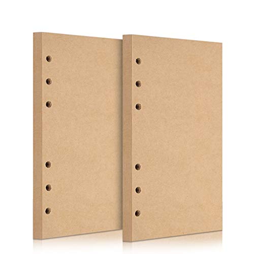 140 Blatt / 280 Seiten A5 Nachfüllpapier, 2er Pack Blankopapier 6-Loch-Binder Einlagenpapier, nachfüllbarer Notizbuchplaner für Zeitschriften Travel Organizer Nachfüllungen 21 x 14,2 cm (Blankopapier) von OMEYA