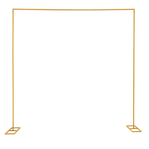 Hochzeitsbogen 3x3M Gold quadratischer Metall Traubogen Gestell mit Basis, Tragbar Metallrahmen Einstellbar Hintergrund Stand für Hochzeit Geburtstag Party Events Dekoration von OMGGYER