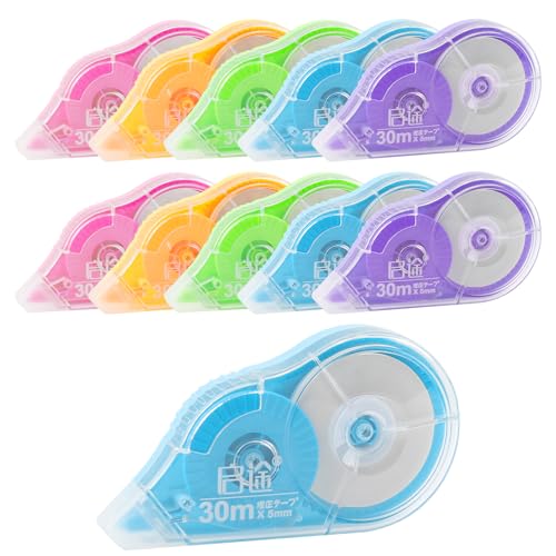 OMIGA Korrekturroller 10 Stück Korrekturbänder 30m*5mmm Mini Korrekturmaus Roller Set Correction Tape Mini Kompakt Korrekturband für Studenten Büro Schule von OMIGA