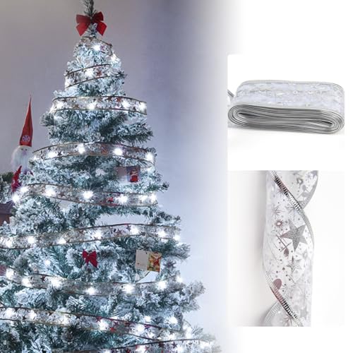 OMIGA Weihnachtsband Lichter 10 m 100 LED Kupfer Lichterkette LED Band Weihnachtsbeleuchtung Batteriebetriebene Weihnachtslichterkette für Party Hochzeiten Weihnachtsbaum Festliche Deko von OMIGA