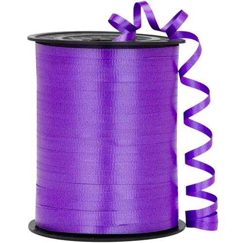 OMISELIO Lila Band, 450 Meter gekräuseltes dunkelviolettes Ringelband, Ringelband für Geschenkverpackungen, lockiges Band, Ballonschnur, Ballonband, 3/16 Zoll Geschenkband für Halloween, Meerjungfrau von OMISELIO