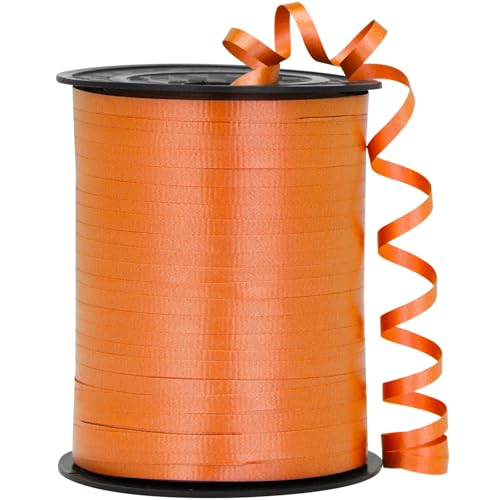 OMISELIO Orange Ribbon, 450 Yard gekräuseltes orangefarbenes Ringelband, Ringelband für Geschenkverpackungen, lockiges Band, Ballonschnur, Ballonband, 3/16 Zoll Geschenkband für Halloween, Weihnachten von OMISELIO