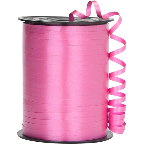 OMISELIO Rosa Band, 500 Yard Hellrosa Ringelband, Ringelband für Geschenkverpackung, Lockenband, Ballonschnur, Ballonband, Geschenkband für Babyparty, Hochzeit, Geburtstagsfeier von OMISELIO